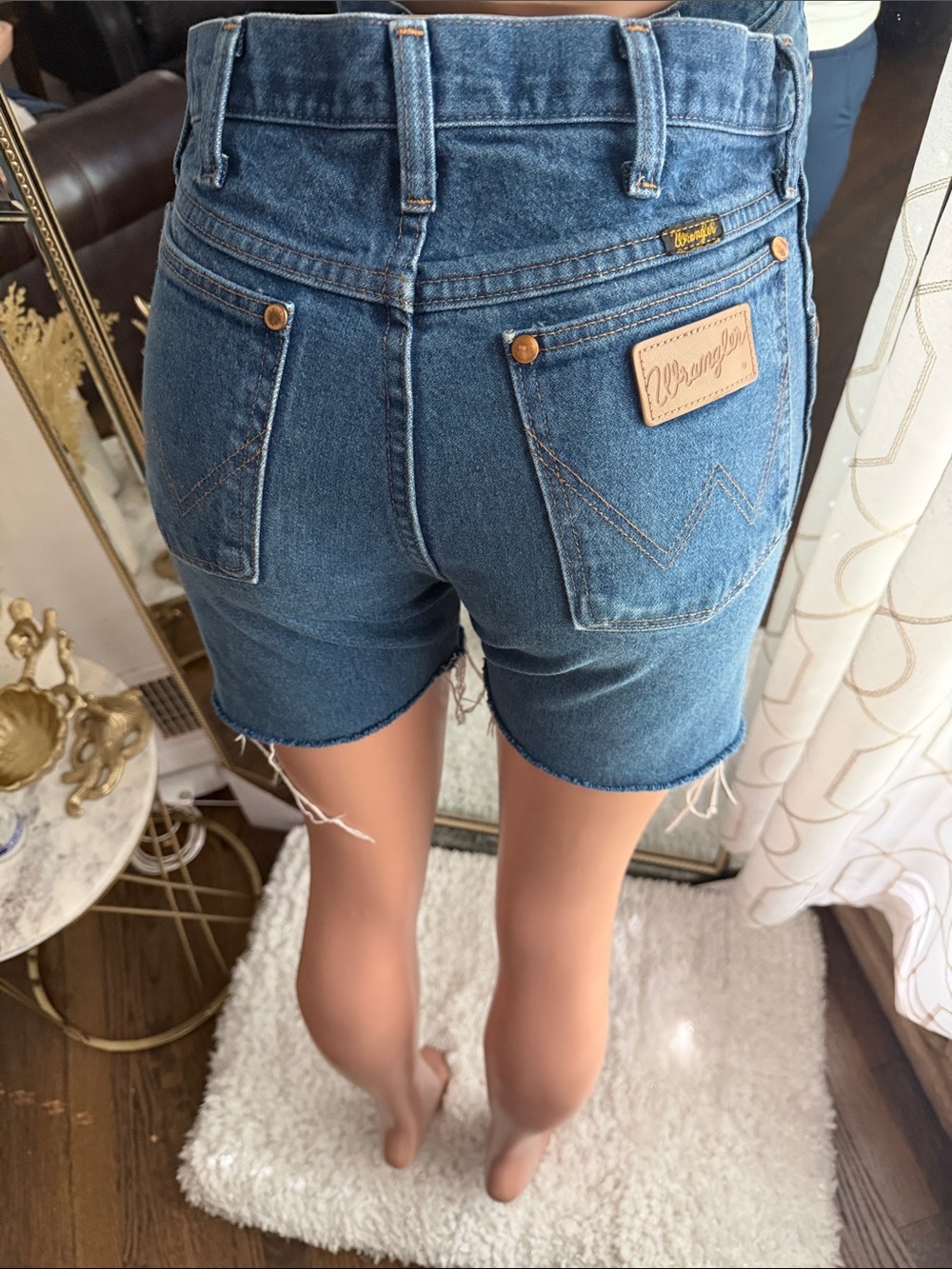 Wrangler Classic Blue High-Rise Cutoff Denim Shorts